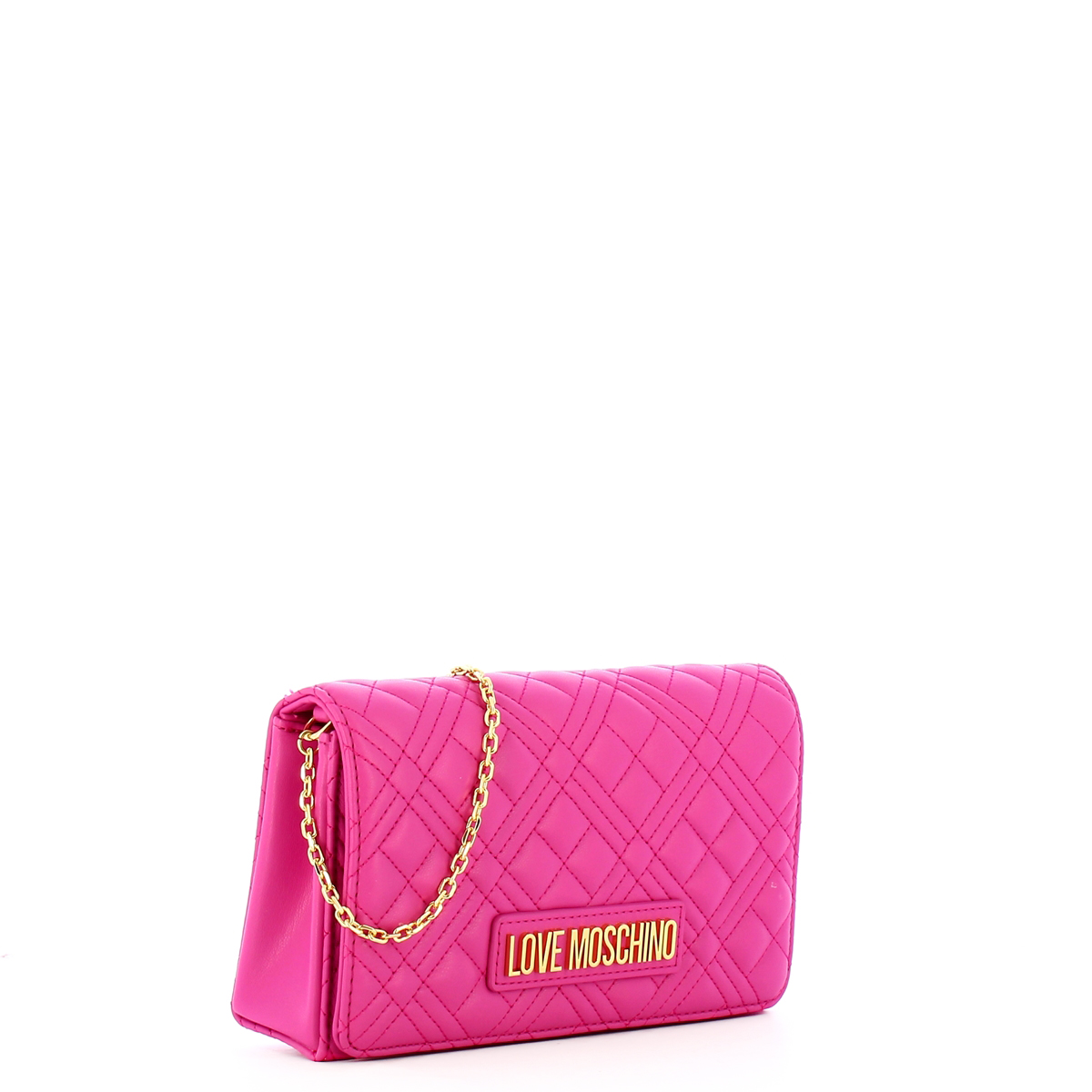 Love Moschino Clutch Shiny Quilted Fuxia - 2