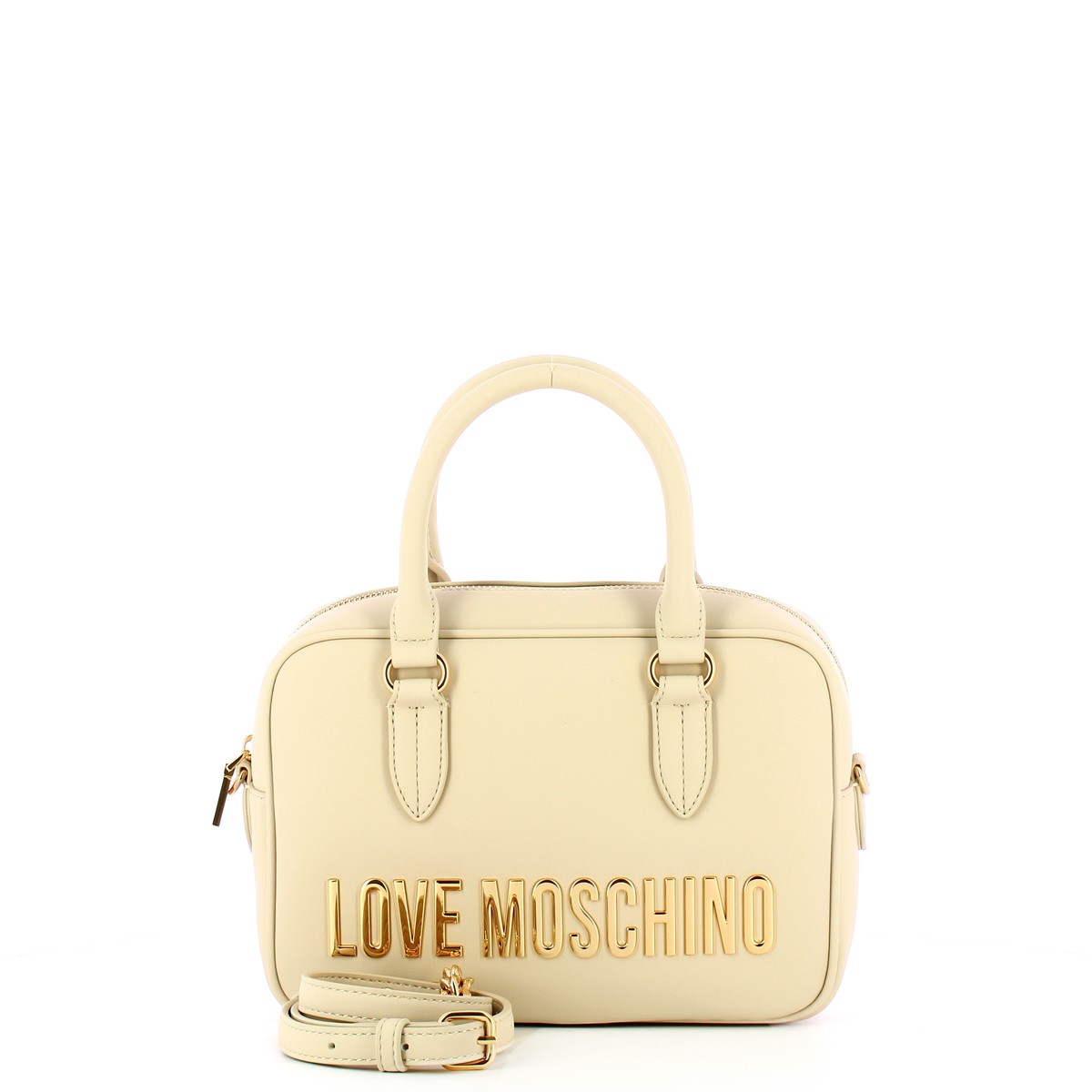 Love Moschino Bauletto Eco-Friendly con logo Avorio - 4