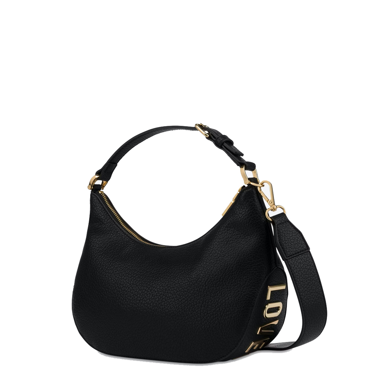 Love Moschino Hobo Bag Eco-Friendly Giant Logo Nero - 2