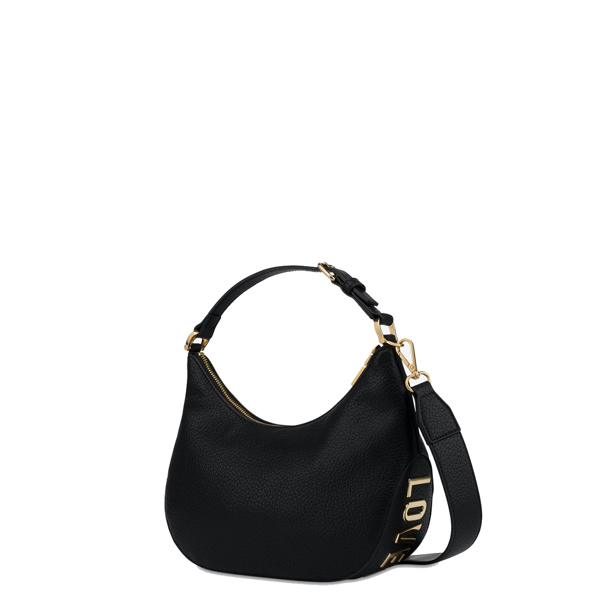 Love Moschino Mini Hobo Bag Eco-Friendly Giant Logo Nero - 2