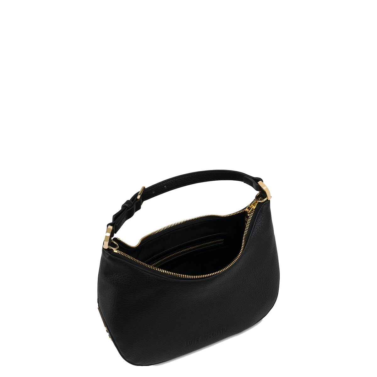 Love Moschino Mini Hobo Bag Eco-Friendly Giant Logo Nero - 4