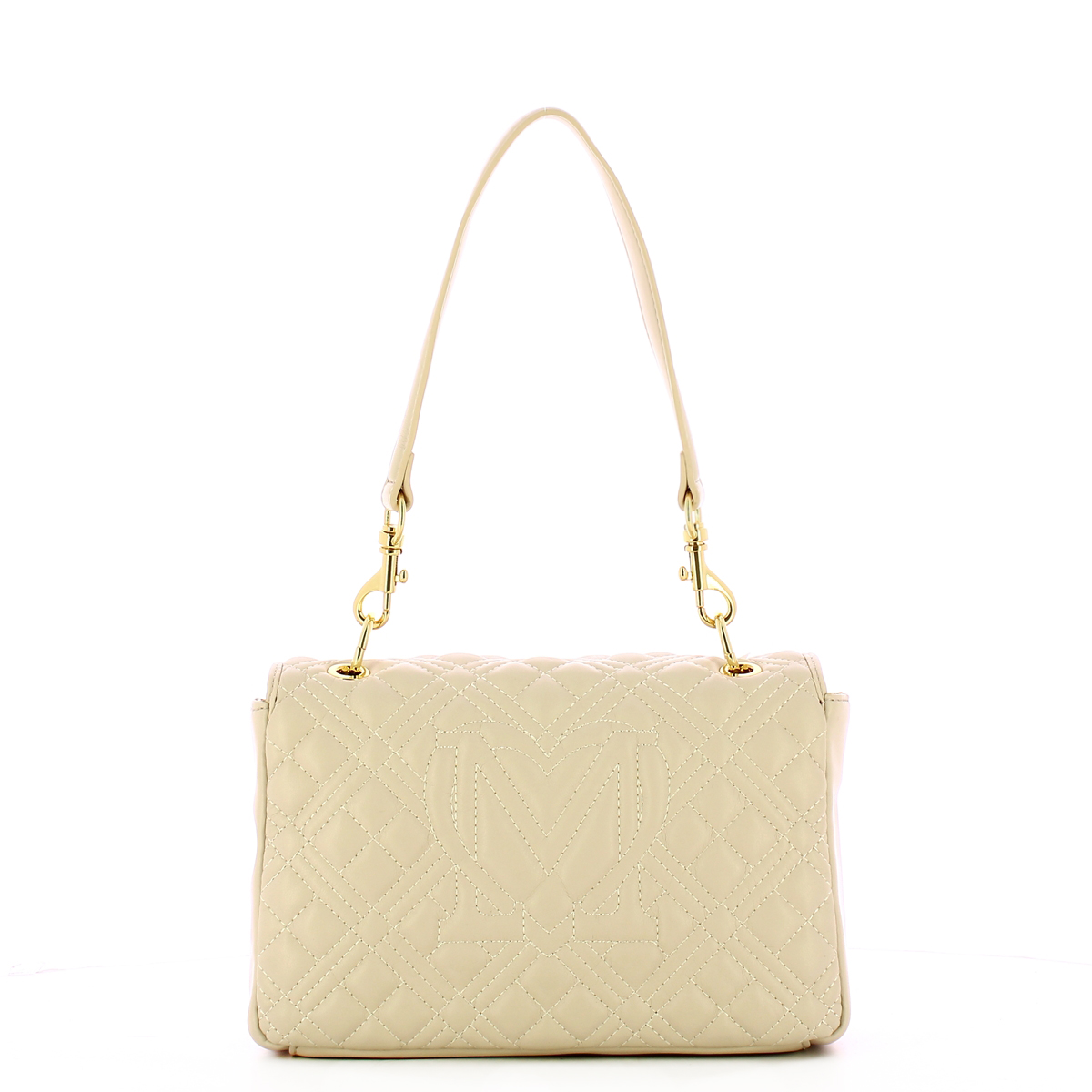 Love Moschino Borsa a spalla Shiny Quilted Avorio - 3