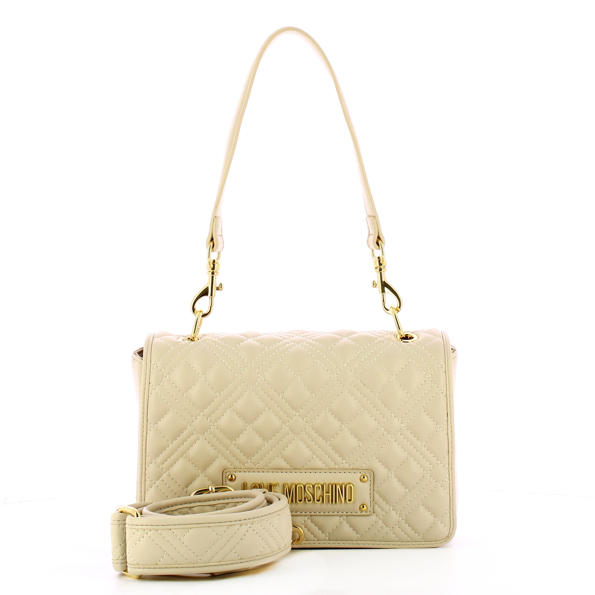 Love Moschino Borsa a spalla Shiny Quilted Avorio - 4