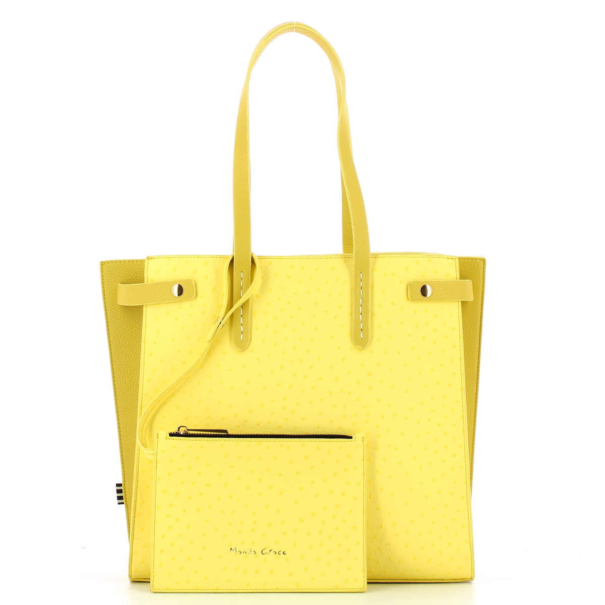 Manila Grace Borsa a spalla Feliss Medium Giallo - 5