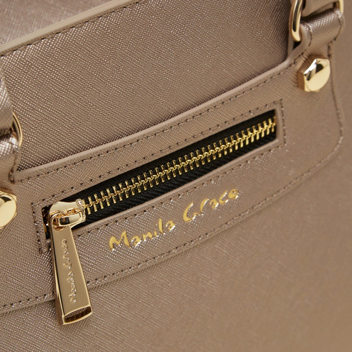 Manila Grace Borsa a mano Mirama Small Bronzo - 4