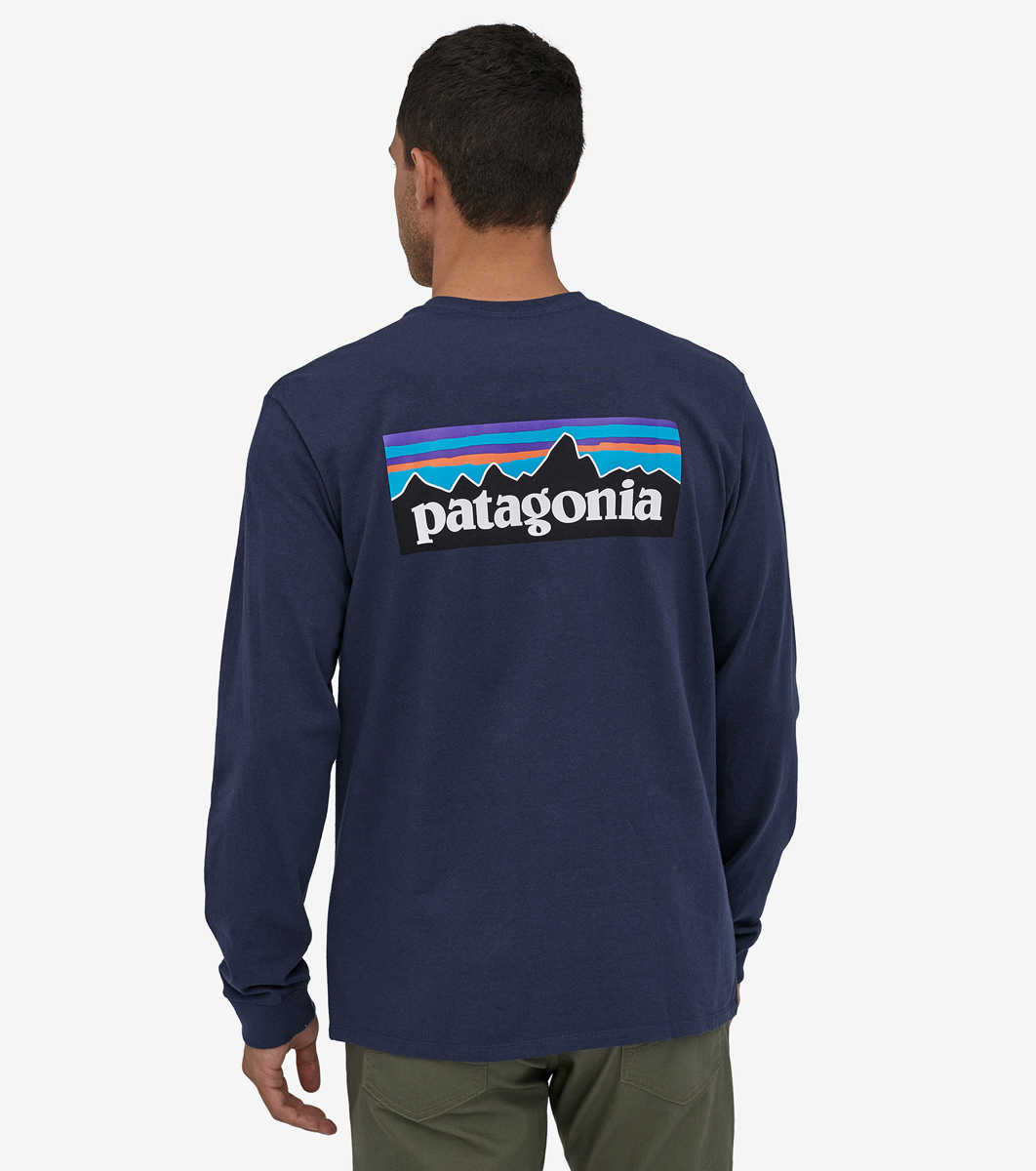 Patagonia Men's Long-Sleeved P-6 Logo Responsibili-Tee® Classic Navy - 3