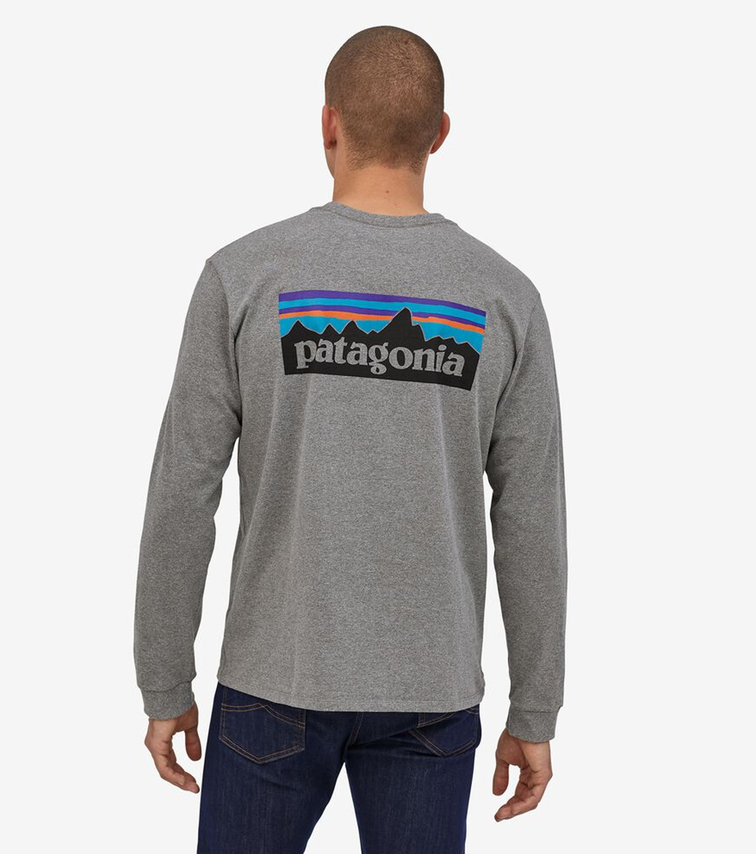 Patagonia T-Shirt a maniche lunghe P-6 Logo Responsibili-Tee® Gravel Heather - 3