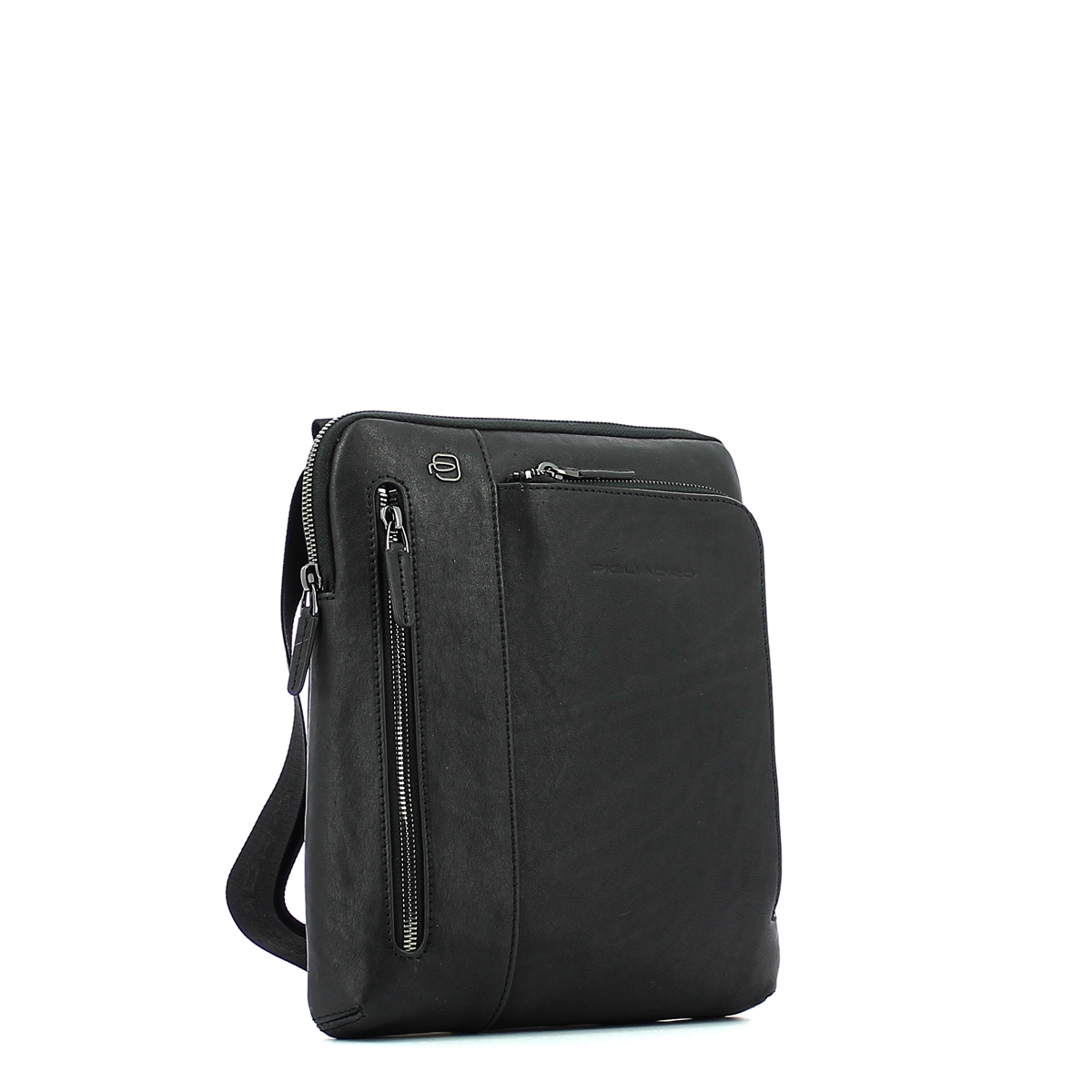 Leather Organised crossbody Black Square