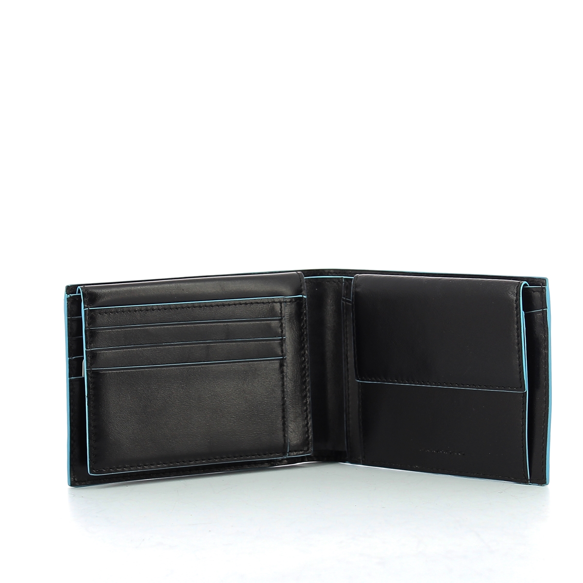 Wallet with coin pouch Blue Square-NERO-UN