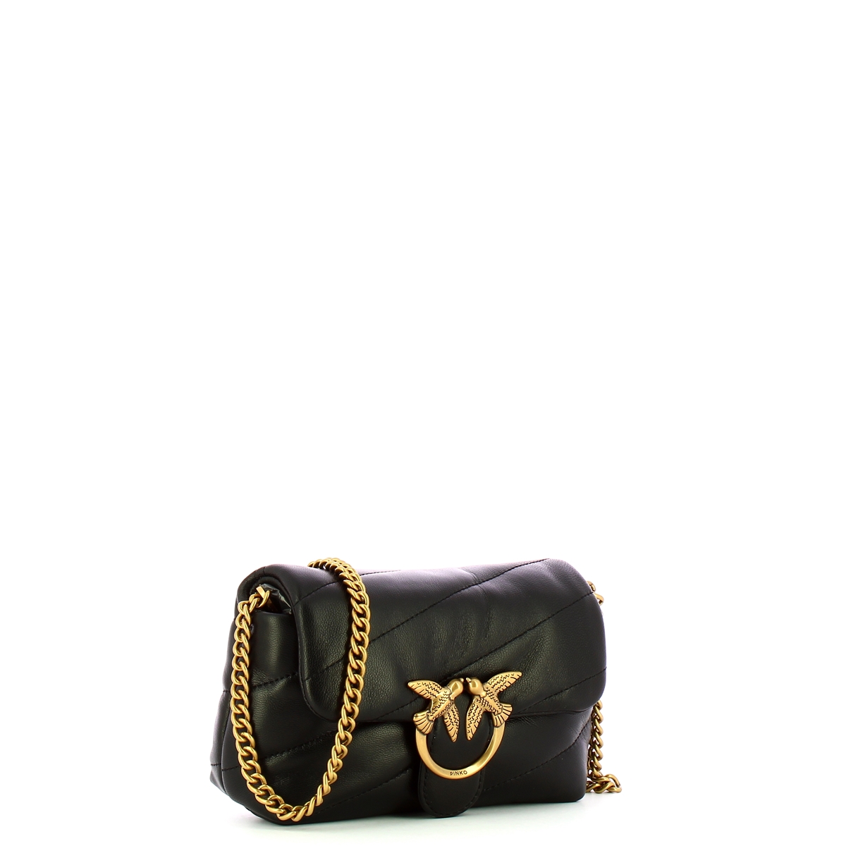 Pinko Mini Borsa a tracolla Love Puff Nero Antique Gold - 2