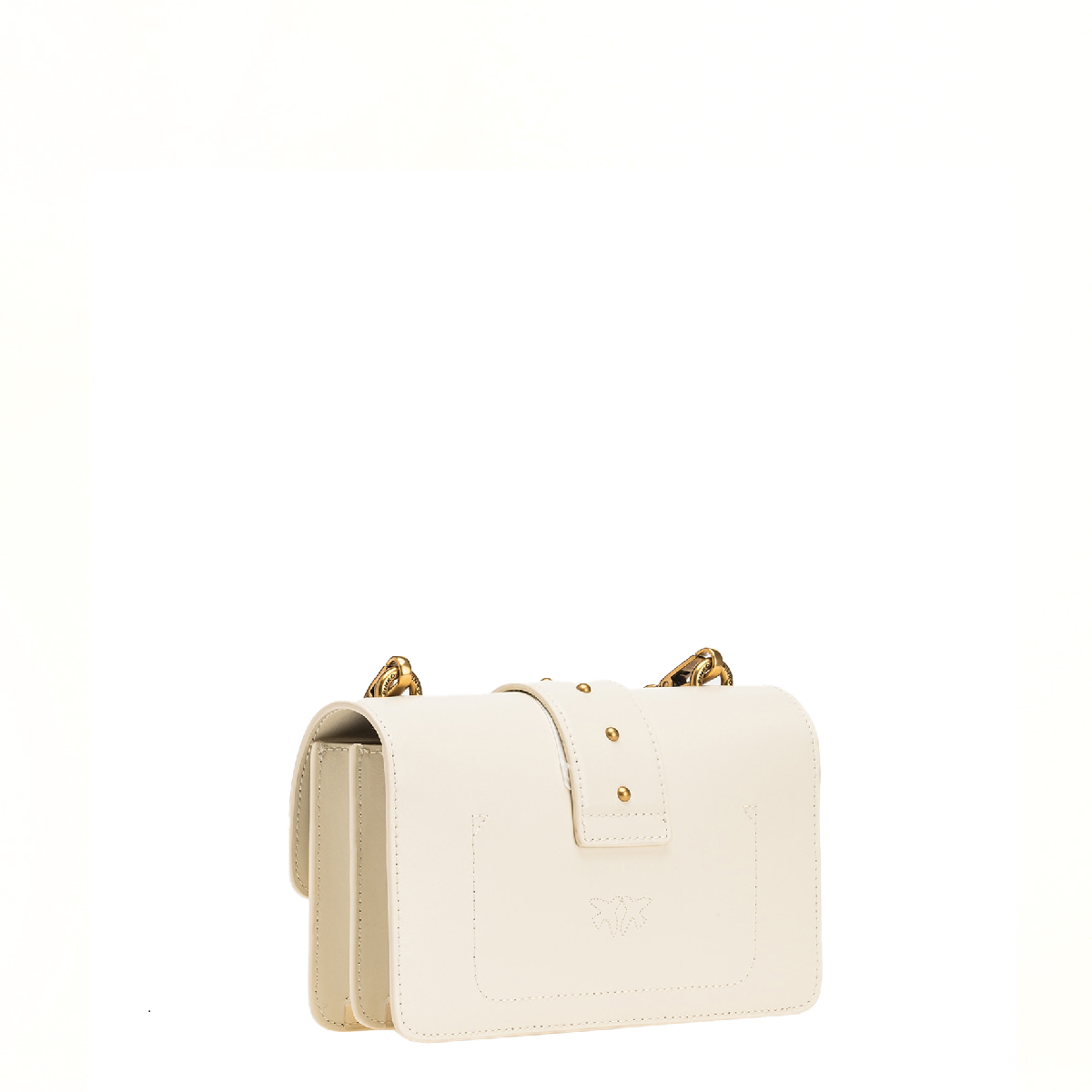 Pinko Mini Borsa a tracolla Love One Bianco Seta Antique Gold - 3