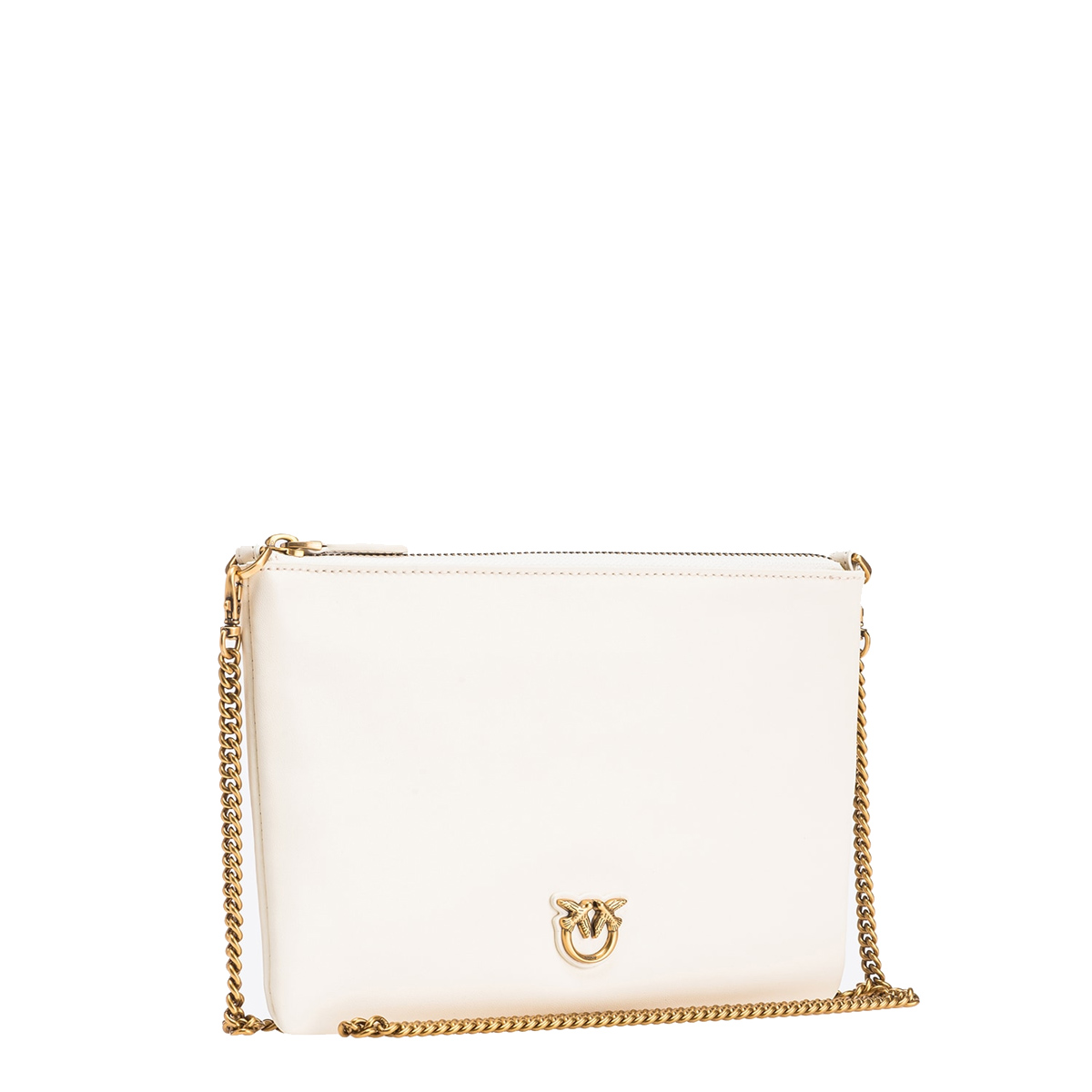 Pinko Pochette Flat Classic Bianco Seta Antique Gold - 2