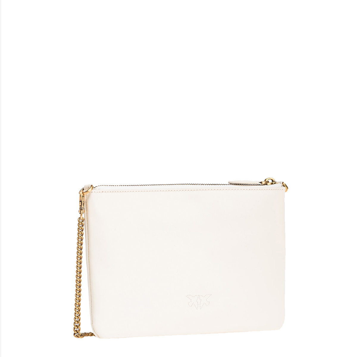 Pinko Pochette Flat Classic Bianco Seta Antique Gold - 3