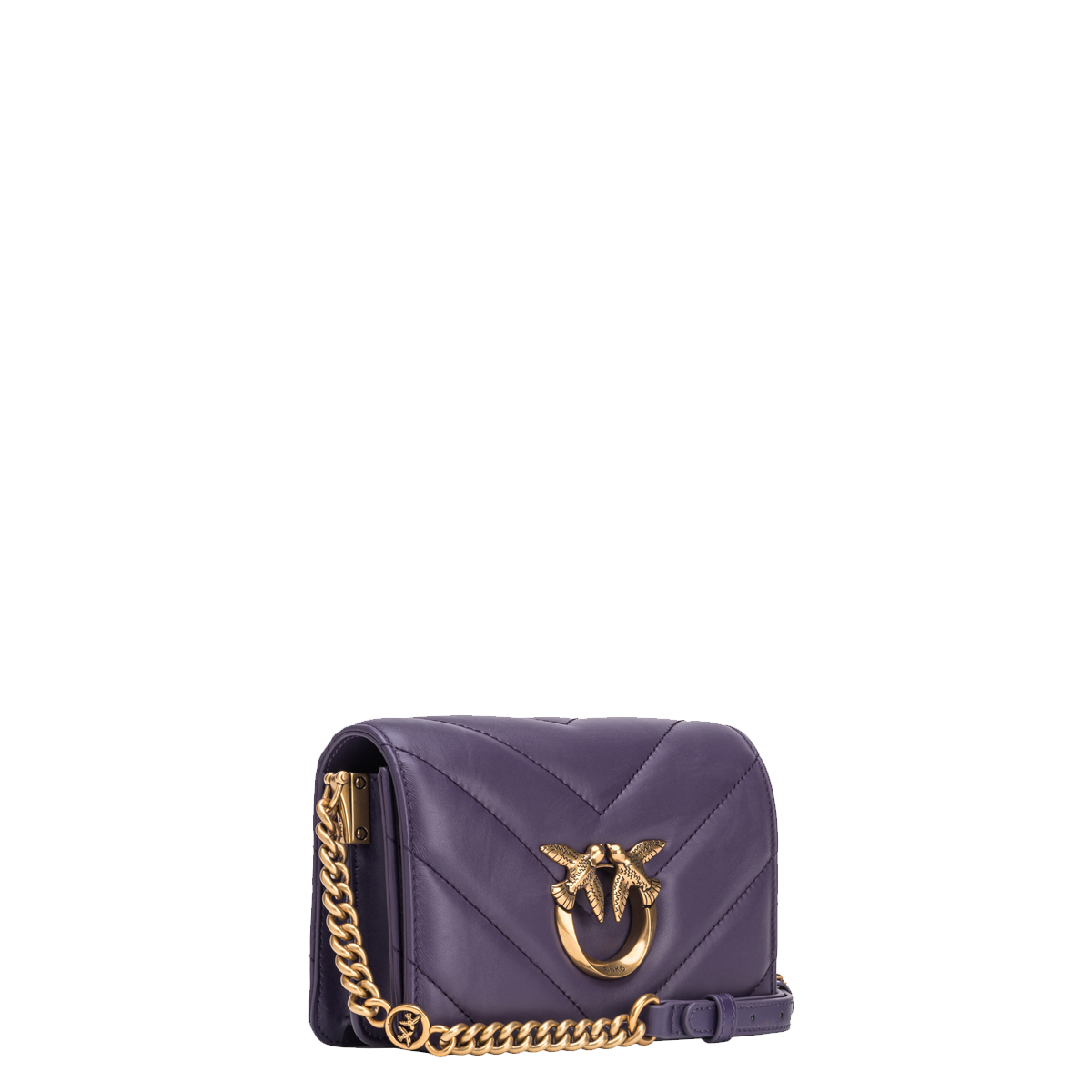 Pinko Mini Borsa a tracolla Love Click Viola Uva Antique Gold - 2