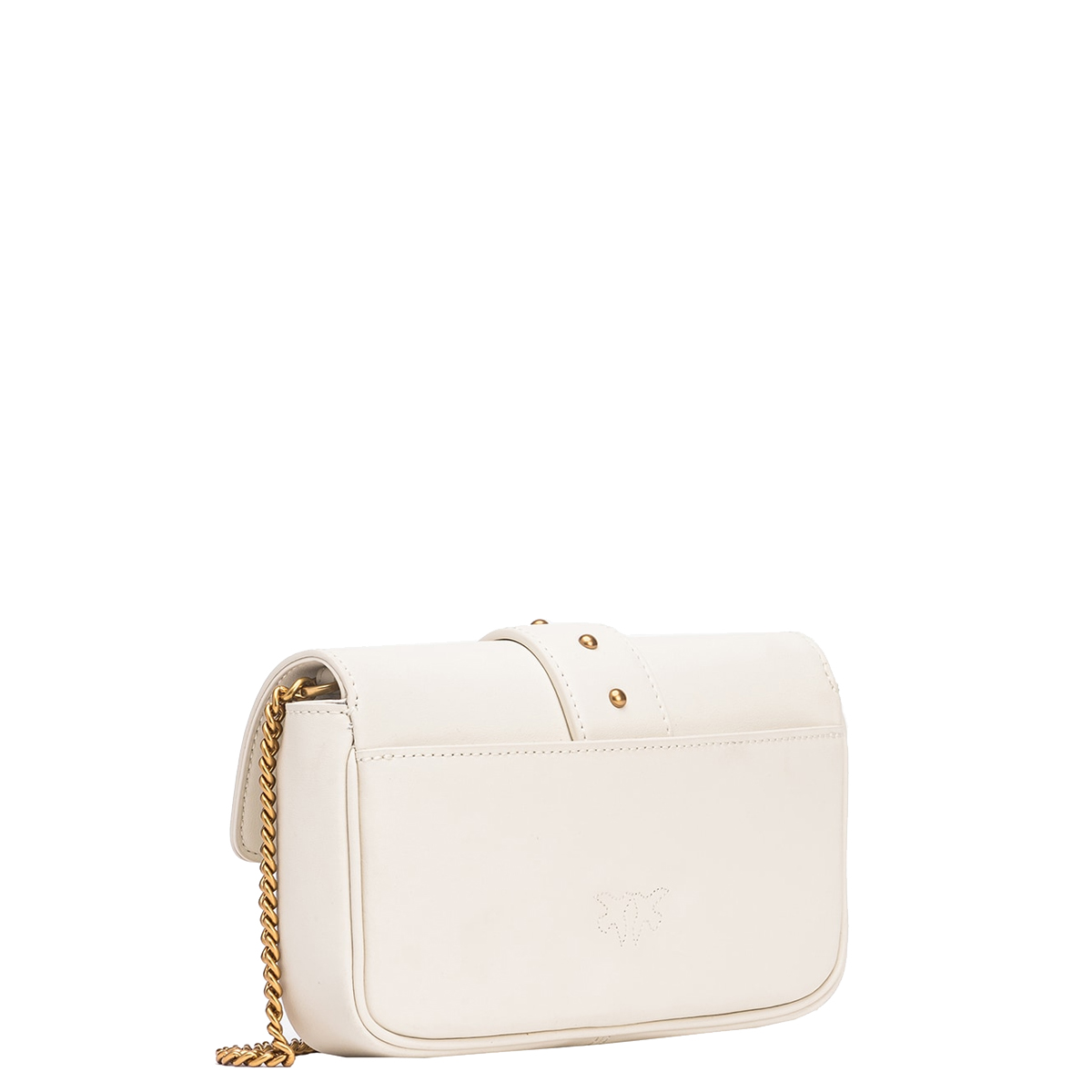 Pinko Mini borsa a tracolla Love One Simply Bianco Seta Antique Gold - 3