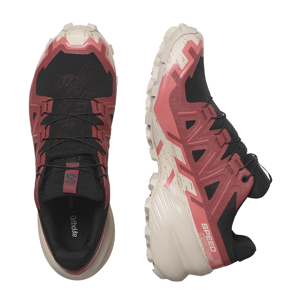 SALM Scarpe Donna da trail running Speedcross 6 Gore-Tex Black Cow Hide Faded Rose - 6