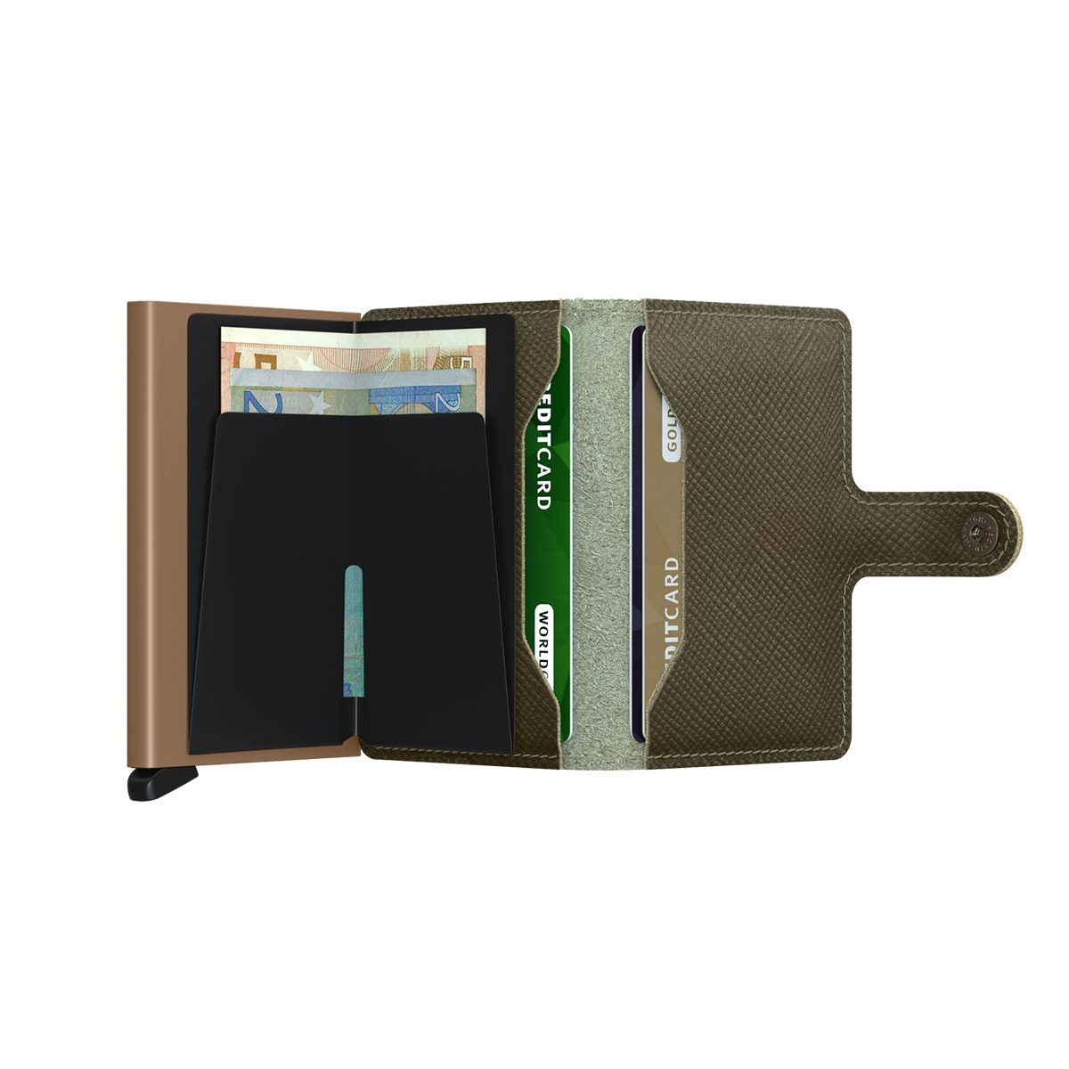 Secrid Miniwallet Saffiano RFID Olive - 5