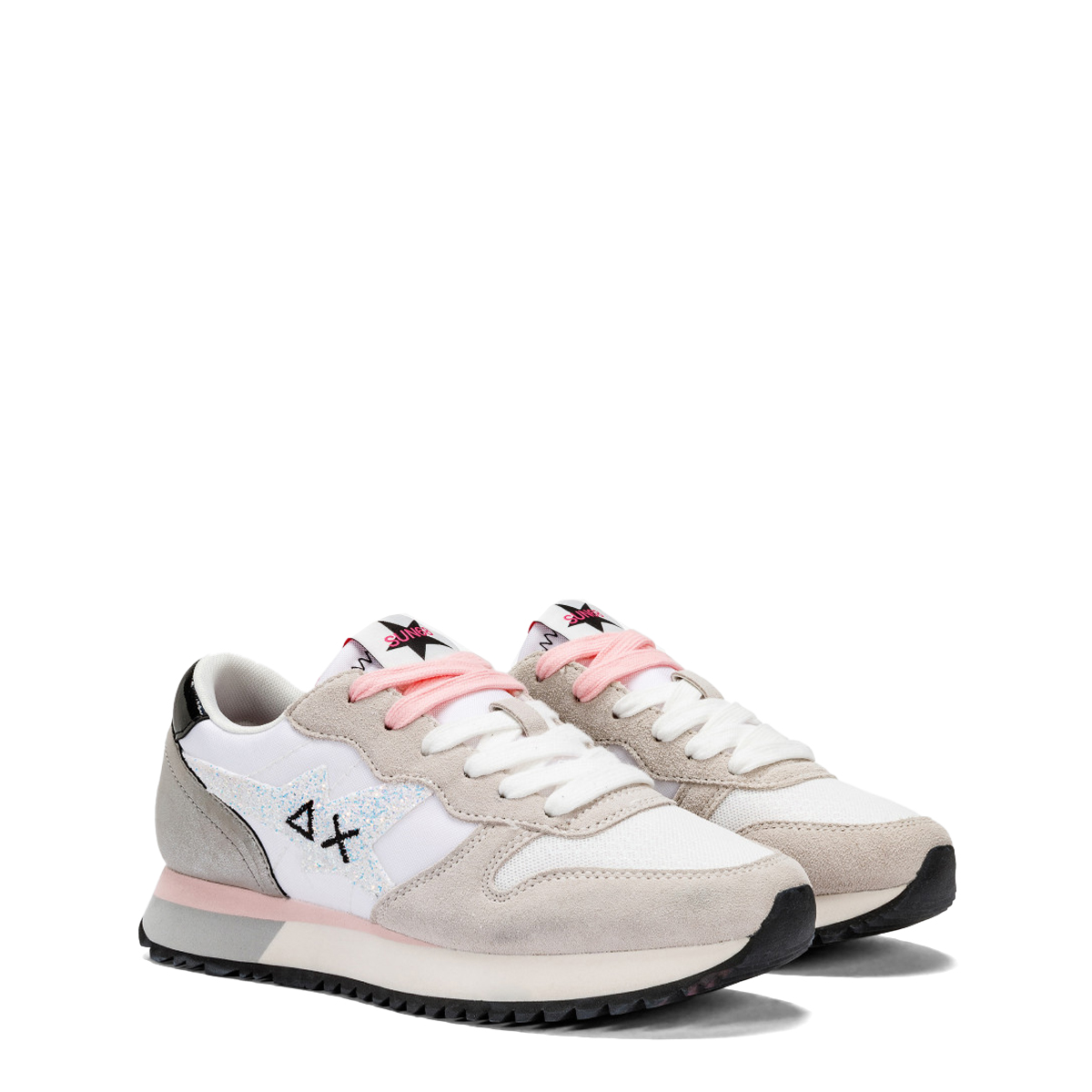 Sun68 Sneakers Stargirl Glitter logo Bianco - 2