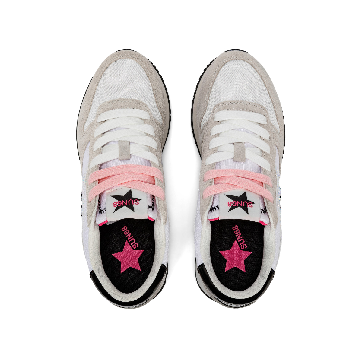 Sun68 Sneakers Stargirl Glitter logo Bianco - 4