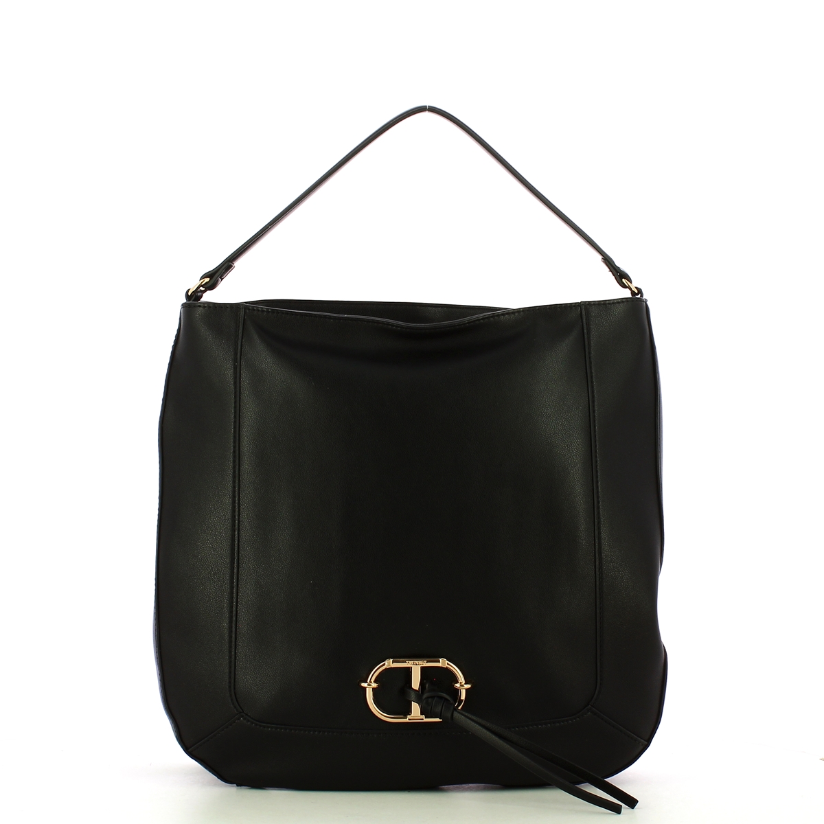 Twin Set Hobo Bag con logo Oval T Nero - 1