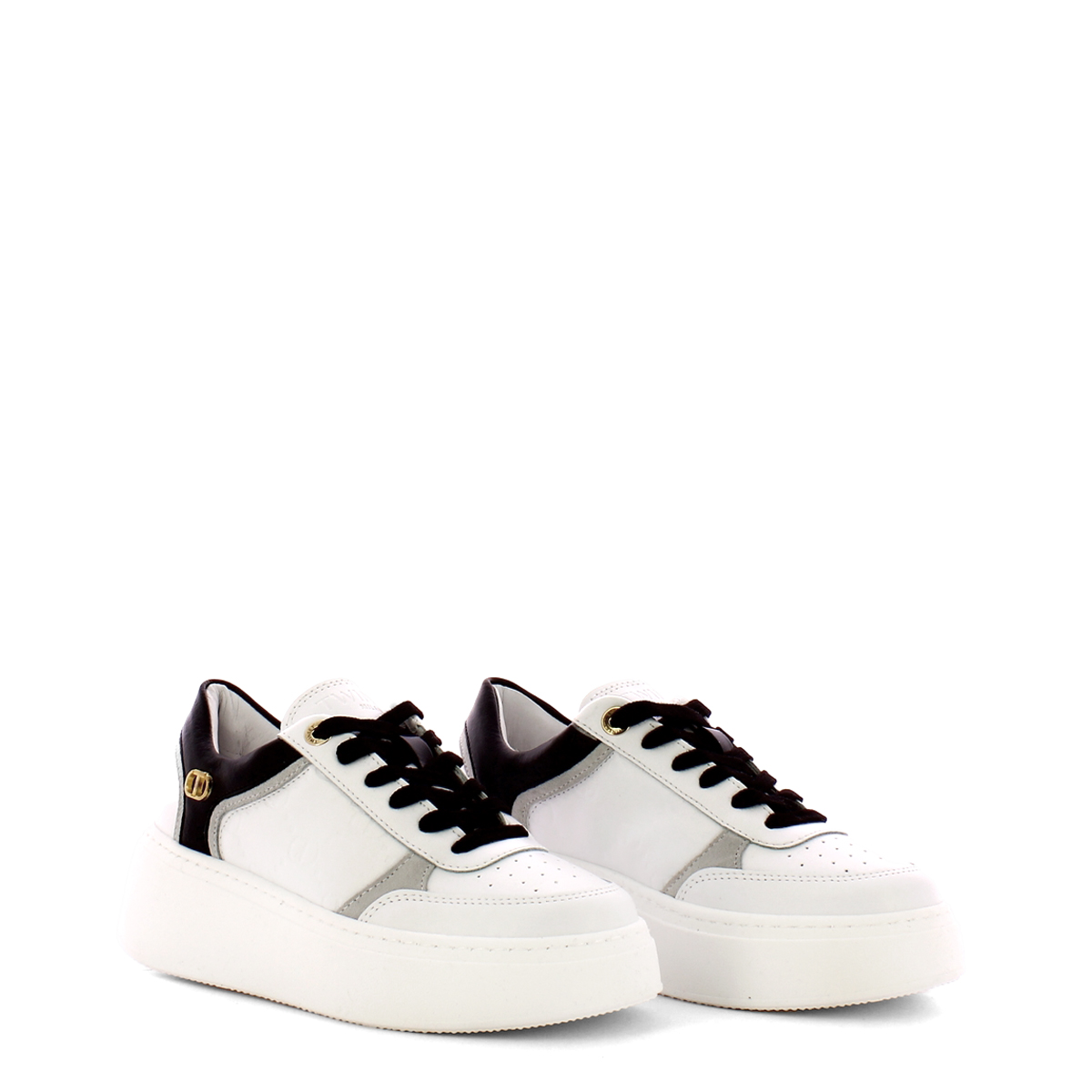 Twin Set Sneakers in pelle con dettaglio a contrasto Bianco Off White Nero - 2