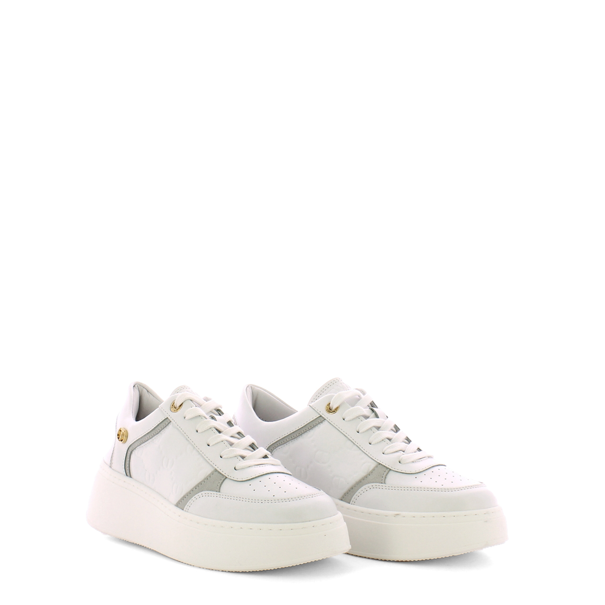 Twin Set Sneakers in pelle con lavorazione embossed Bianco Ottico - 2