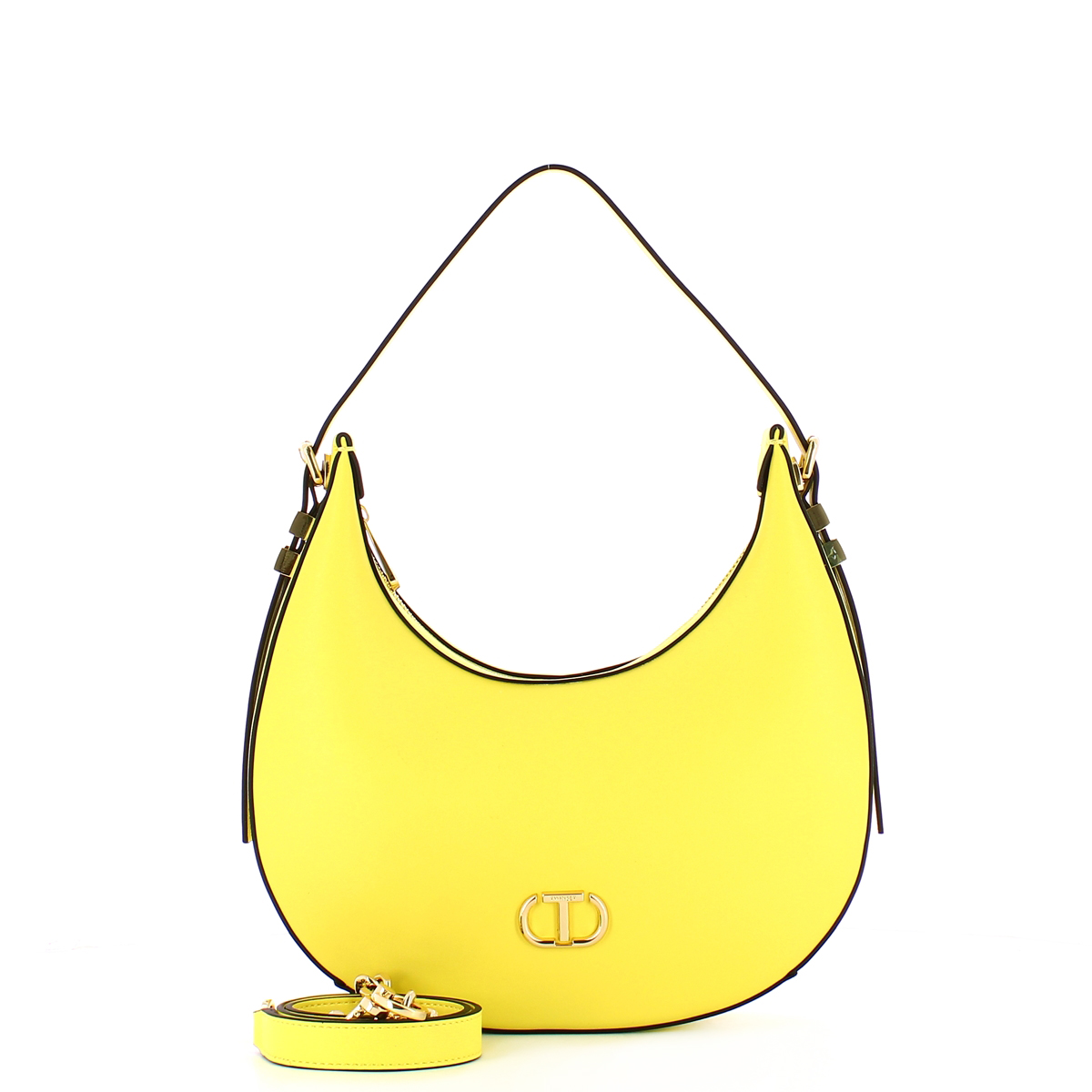 Twin Set Hobo Bag con Oval T Light Lemon - 4