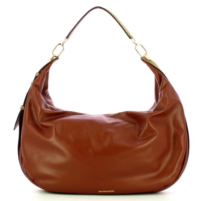Borbonese Hobo Bag Oyster Large Cuoio OP Naturale - 3