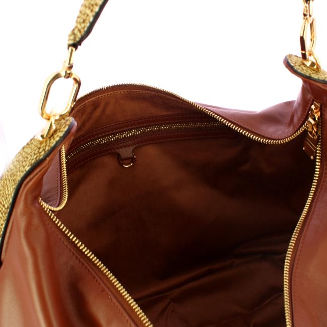 Borbonese Hobo Bag Oyster Large Cuoio OP Naturale - 4