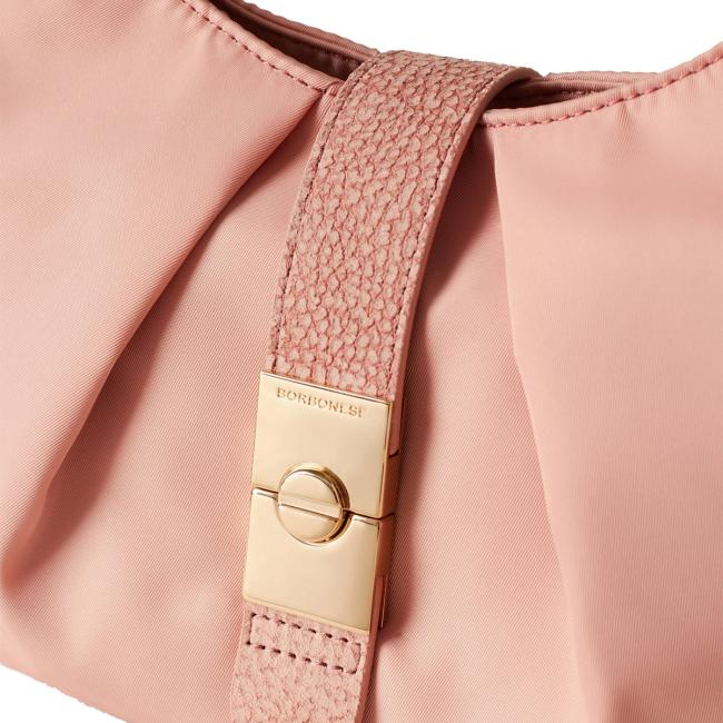 Borbonese Hobo Bag Cortina Small in Nylon Blush - 4