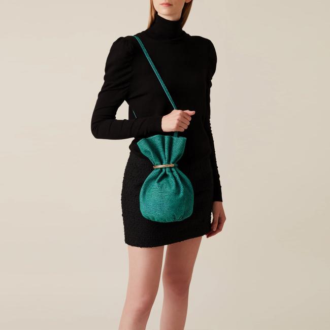 Borbonese Trésor Small Peacock Bucket Bag - 6