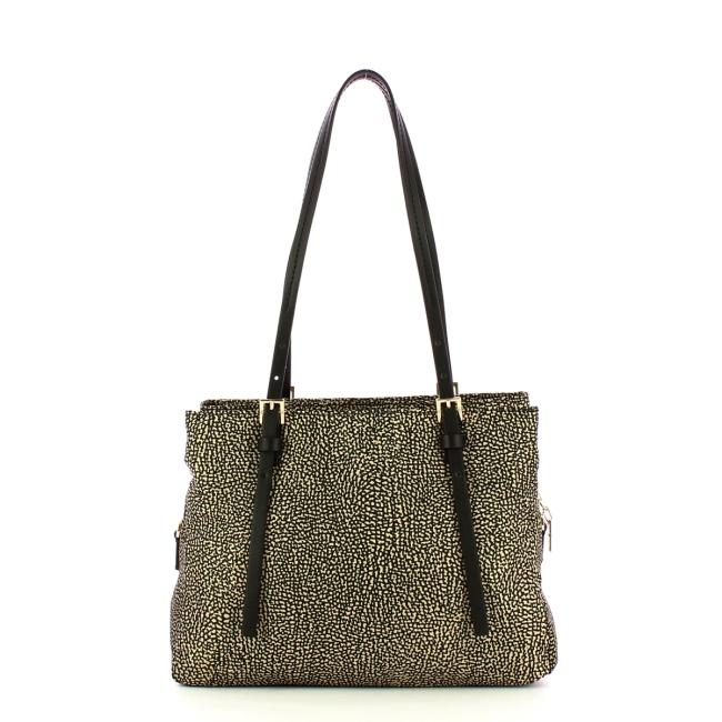 Borbonese Borsa a spalla Medium OP Naturale Nero - 3