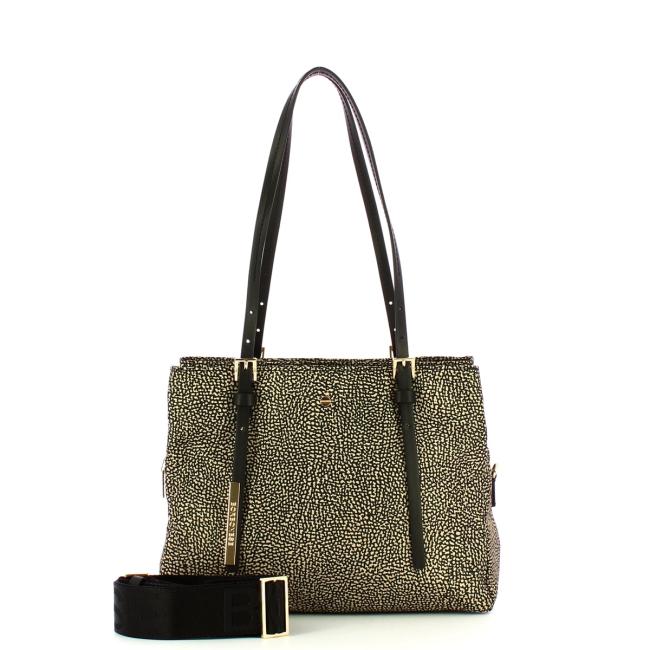 Borbonese Borsa a spalla Medium OP Naturale Nero - 4