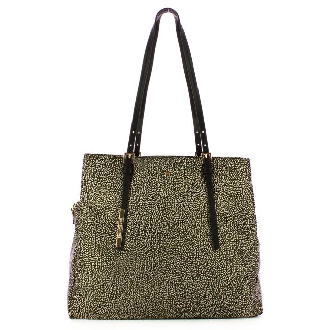Borbonese Borsa a spalla Large OP Naturale Nero - 1