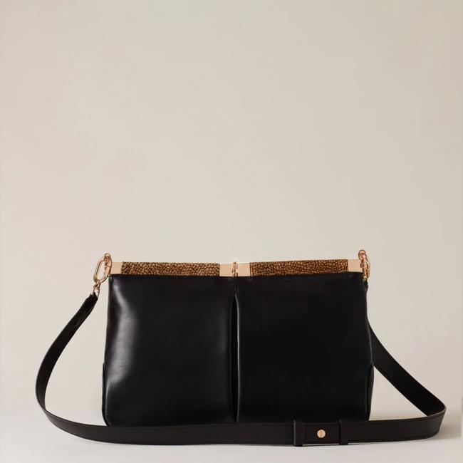Borbonese Borsa a spalla 5PM Medium Nero OP Naturale - 4