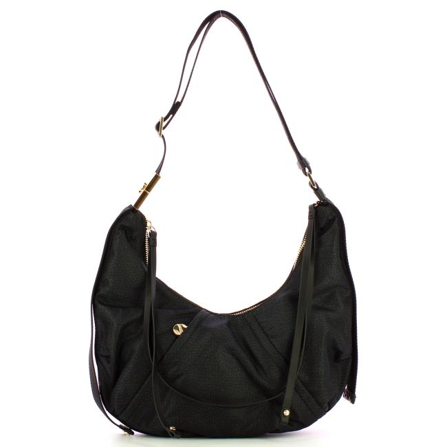 Borbonese Borsa Hobo Small Dark Black - 1