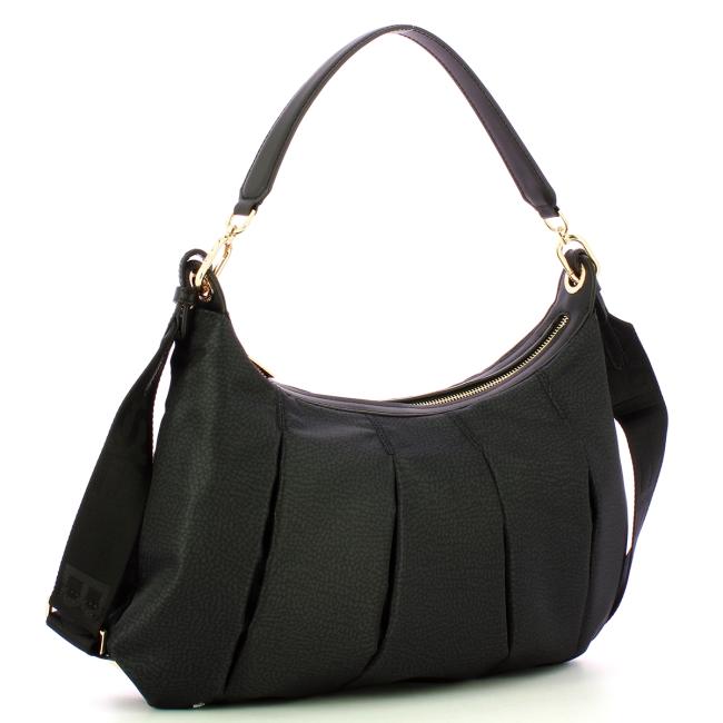 Borbonese Hobo Medium Dark Black - 2
