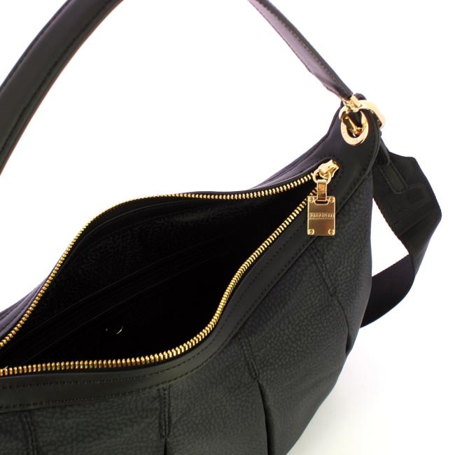 Borbonese Hobo Medium Dark Black - 4