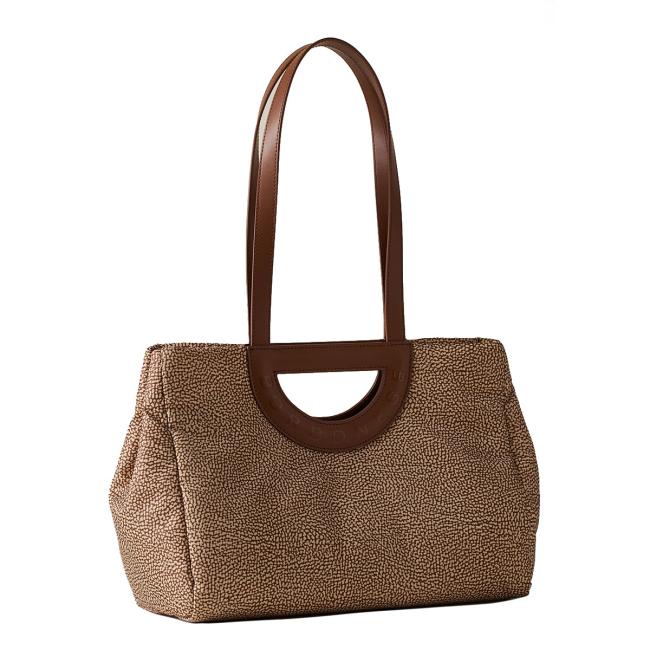 Borbonese Bouche Shopper Medium Beige Marrone - 2