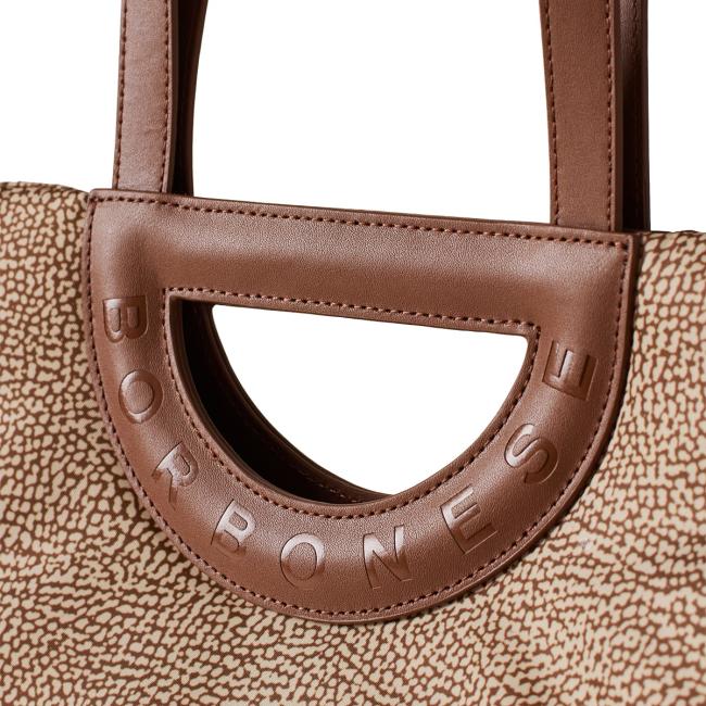Borbonese Bouche Shopper Medium Beige Marrone - 4