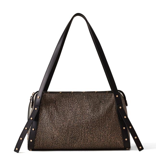 Borbonese Bauletto Metropole Medium OP Naturale Nero - 1