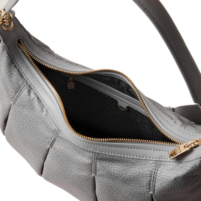 Borbonese Hobo Bag Croissant Medium Cloud - 4