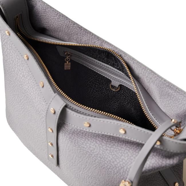 Borbonese Borsa a spalla Hobo Medium Cloud - 4