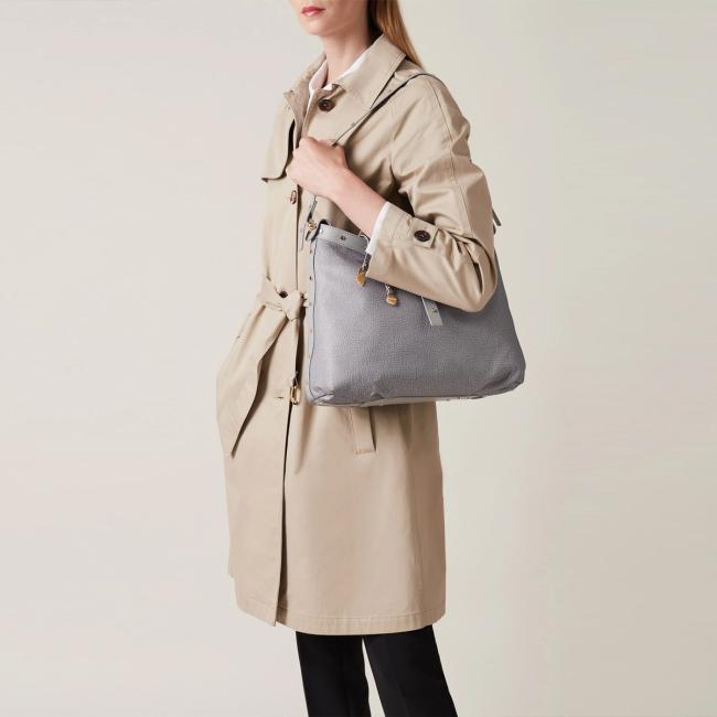 Borbonese Borsa a spalla Hobo Medium Cloud - 5
