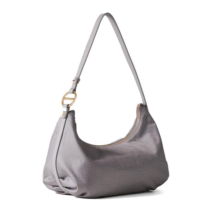 Borbonese Hobo Bag Bond Medium Cloud - 2
