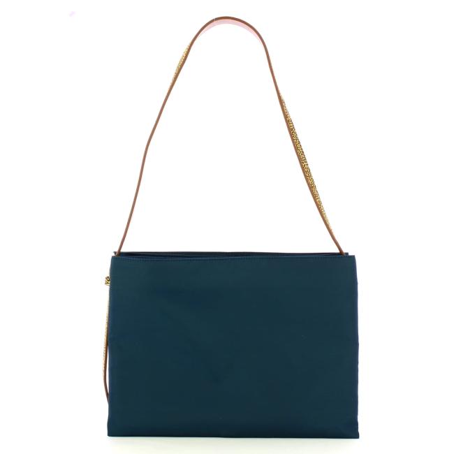 Borbonese Borsa a spalla Hobo S Blu Prussia OP Naturale - 3