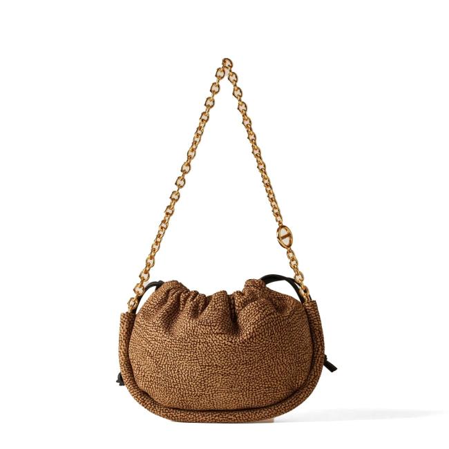 Borbonese Mini Borsa Coquille in camoscio OP Naturale - 3