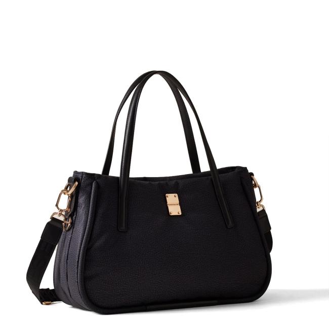 Borbonese Borsa a mano Cahier Medium Dark Black - 2