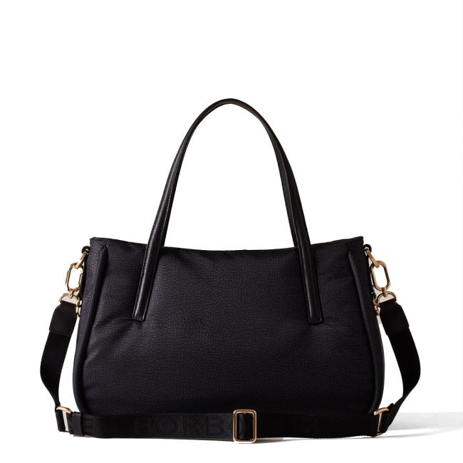 Borbonese Borsa a mano Cahier Medium Dark Black - 3