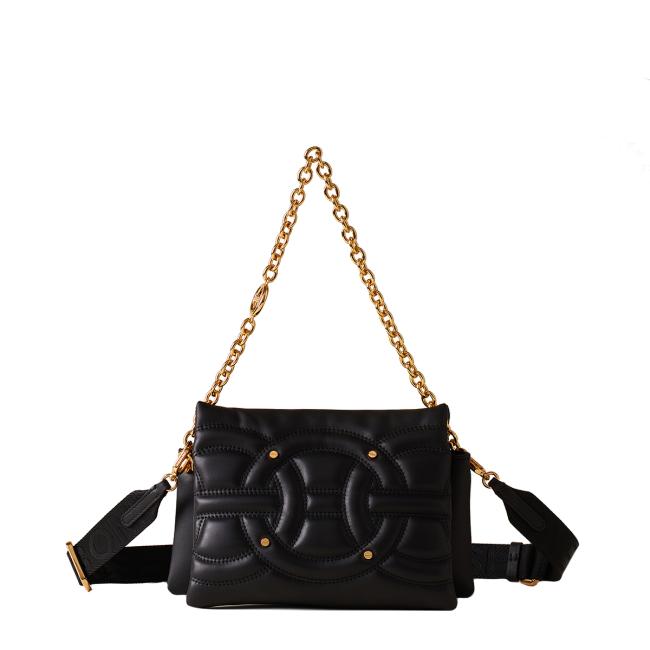 Borbonese Borsa Trifolder Mini Rondo' Nero OP Naturale - 1